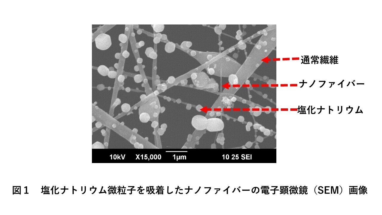 ナノファイバ－マスクの電子顕微鏡(SEM)画像